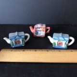 Lot of 3 Ceramic Teapot Miniatures