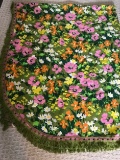 Vintage Morgan Jones Full Size Floral Bedspread with Fringed Edge