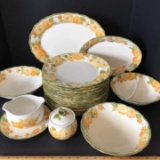 22 pc Sculptured Zinnia Poppytrail Metlox Dinnerware