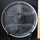 Vintage Divided Clear Glass Platter