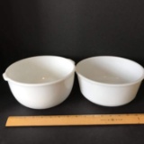 Pair of Vintage Milk Glass Mixing Bowls