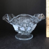 1979 Westmoreland Pedestal Dish Signed by Artist with Embossed Grape Design