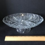 Vintage Pressed Glass Divided Pedestal Dish