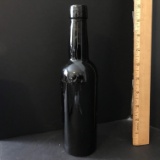 Vintage Black Glass Bottle