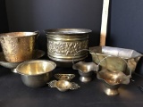 Lot of Misc Vintage Brass Items - Planters, Bowls, Baskets & More