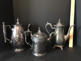 Lot of Vintage Silver Plated Teapots