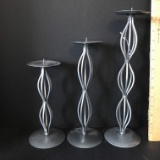 Set of 3 Pedestal Candle Holders