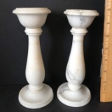 Pair of Marble Candlesticks