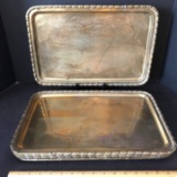 Set of 5 Solid Brass Trays - Made in India