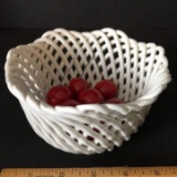 Ceramic Basket Full of Ceramic Cherries
