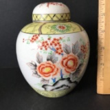 Floral Ceramic Ginger Jar with Lid