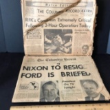 1968 & 1974 Columbia Record Newspapers with RFK’s Assassination & Nixon Resignation