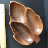 Divided Wooden Leaf Dish