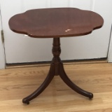 Small Vintage Pedestal Table on Casters