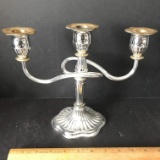 Silver Plated 3 Candle Twisted Candelabra