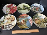 Set of 6 Pottery Barn Christmas Plates