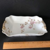 Vintage Porcelain Floral Rectangular Bowl