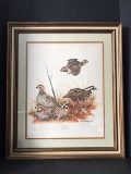 1977 Framed & Matted “Bob White Quail” Hand Signed Gene Gray & Numbered Limited Edition Print