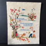 Hand Made “What need we teach a child...” Needlepoint Poem