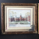 Print of Woodbury Circle West Virginia University in Old Frame