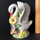 Vintage Iridescent Swan Candle Holder
