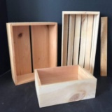 Lot of 3 Small Wooden Crates