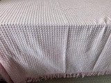 Vintage Pink Chenille Bedspread with Silver Accent