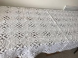 Hand Crocheted Vintage Small Table Cloth