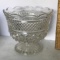 Vintage Pressed Glass Compote with Ruffled Top
