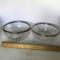 Pair of Heavy Glass Bowls with Silver Plate Rims