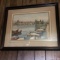 Vintage Framed Boat Yard Watercolor Signed “Marc”