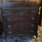 Vintage Federal Style 4 Drawer Chest with Ornate Appliqué