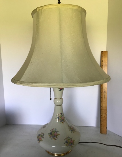 Pretty Floral Ceramic Lamp with Shade