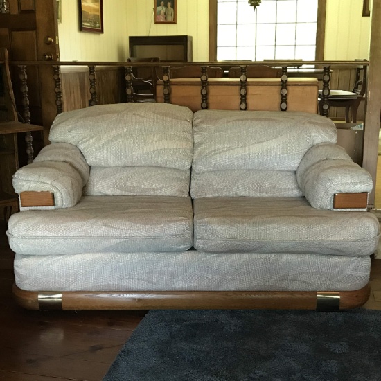 Love Seat with Wooden Trim