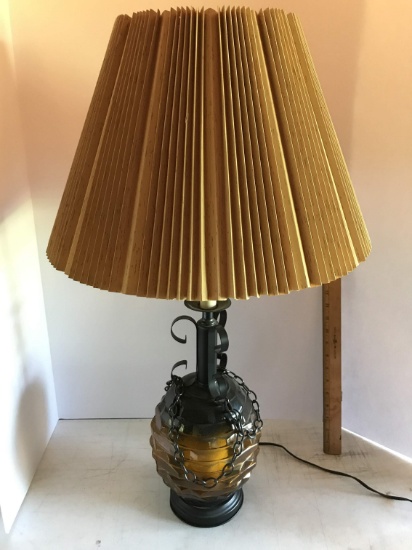 Tall Vintage Lamp with Glass Globe Base