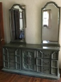 Vintage Mediterranean Dresser with 2 Mirrors