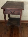 Vintage Wooden Side Table with One Drawer