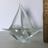 Glass Sailboat Paperweight