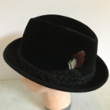 Awesome Black Royal De Luxe Stetson Fedora with Feather