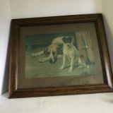 Nice Framed Dog Print Copyrighted 1900