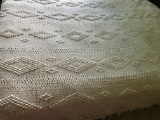 Gorgeous Hand Made Vintage Crocheted Twin Bedspread