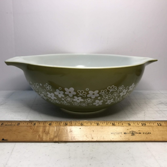 Vintage Pyrex Spring Blossom Green Cinderella Bowl