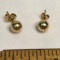 Pair of 14K Gold Etched Round Ball Pierced Earrings