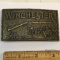 Brass Winchester Repeating Arms New Haven Conn Advertisement Belt Buckle