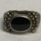 Vintage Sterling Silver Ring with Oval Black Stone Size 5.5