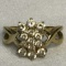 Pretty Gold over 925 Sterling Silver Ring with Clear Cluster. Stones Size 7