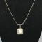 Sterling Silver Pendant with Opalescent Stone on 18” Sterling Silver Chain