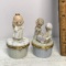 Pair of Enesco Precious Moments Porcelain Trinket Boxes