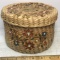 Beautiful Hand Painted Floral Sweet Grass Basket with Lid