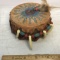 Native American Indian Lidded Drum Trinket Box